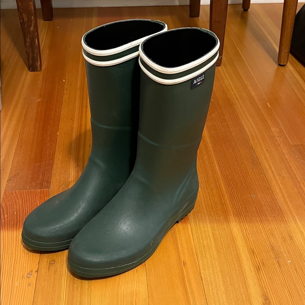 Aigle Dark Green Waterproof Boots
